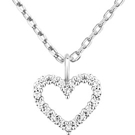 14K Gold Plated Cubic Zirconia Heart Necklace